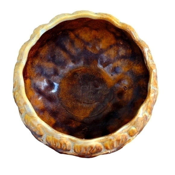 Vintage Judy of California Pottery Serving Bowl Planter Drip Glaze 1960s USA - Picture 3 of 13